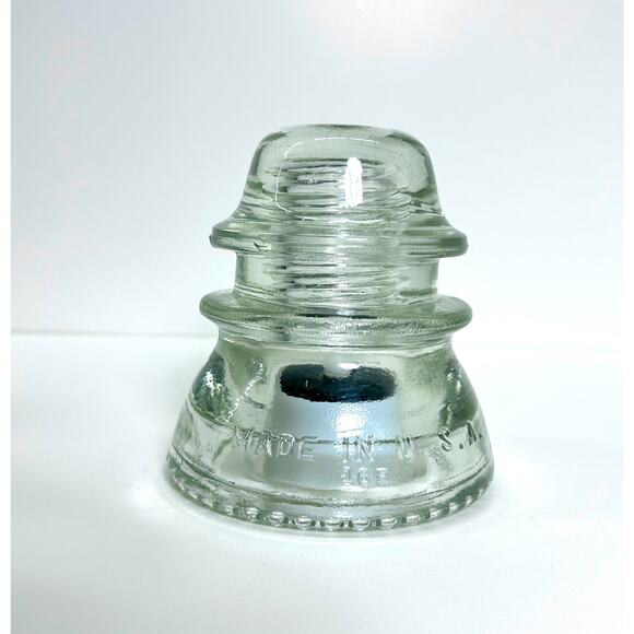 VTG Clear Glass Insulator + New Solar Tealight - USA Hemingray, Industrial Vibe - Picture 6 of 7